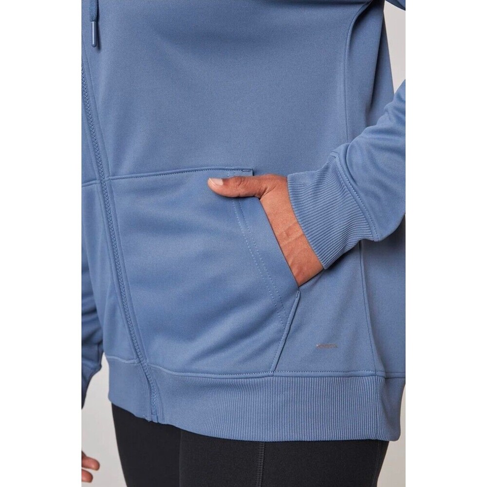 NWT Mondetta Womens Performance Full Zip Fleece Lined Hoodie Pockets Blue Size S - Picture 6 of 6
